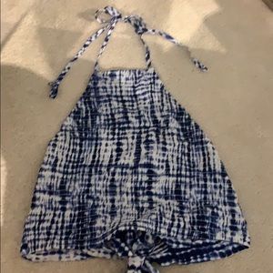 Blue tie dye halter top